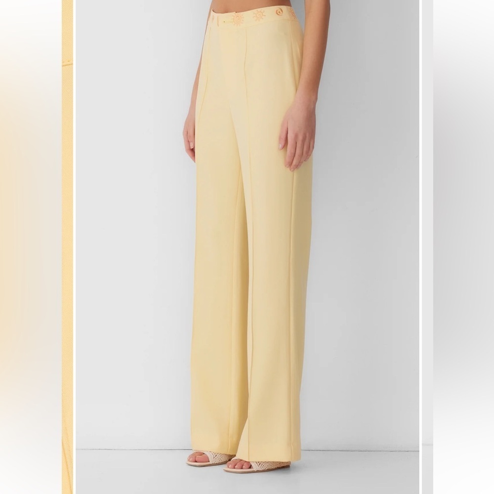 NWT The Wolf Gang Irida Bootcut Pants in Butter Yellow - Size XS - Picture 2 of 9